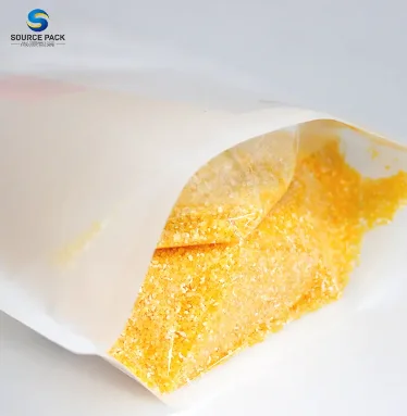 High quality Sourcepack Customized Recyclable rice paper stand up bags with clear window grain paper bags