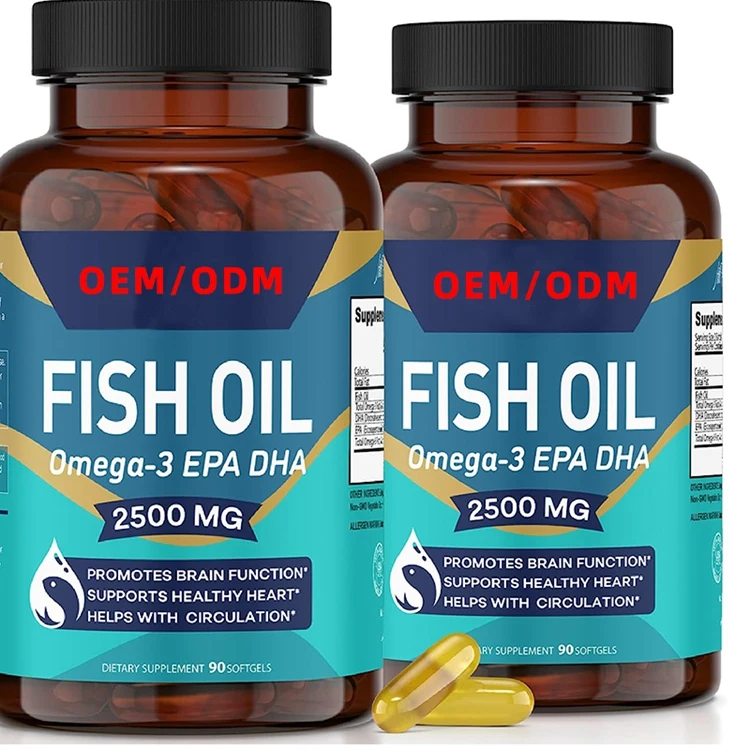 Omega 3 Fish Oil 2500mg Supplement Immune Health Support Promotes Joint Eye Skin Health Non GMO EPA DHA Fatty Acids Gluten Free