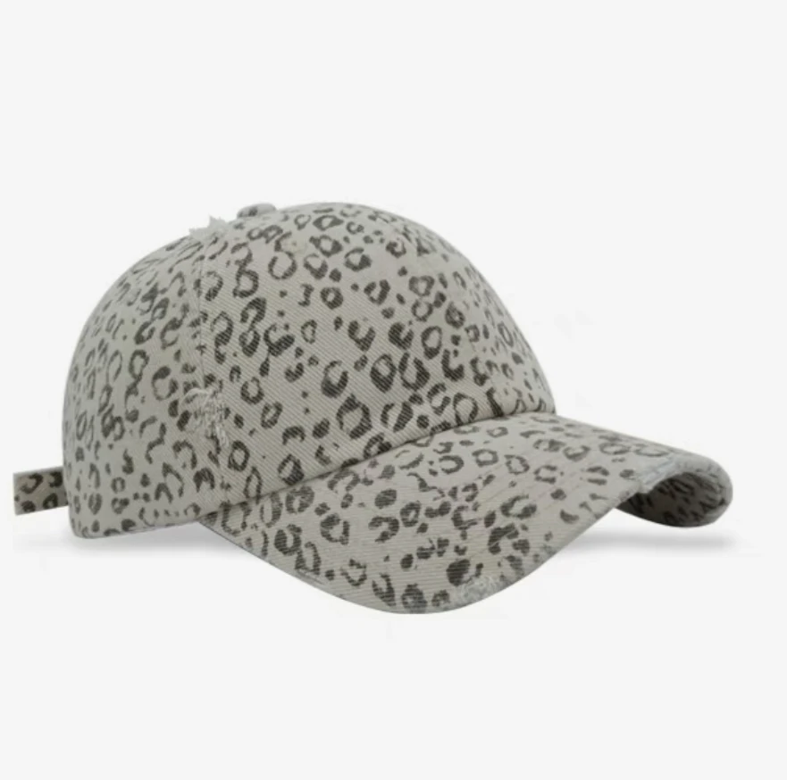 wholesale 6 Panel Multicolor 100% cotton baseball hats custom Unstructured Dad Hats Leopard Print Propeller Hats