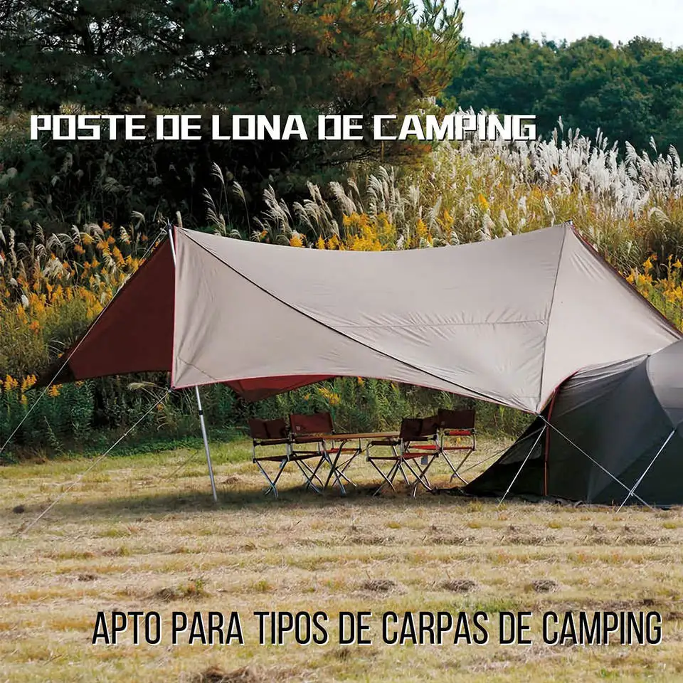 Thicken Aluminum Alloy Tarp Pole Adjustable Tent Support Rods Beach Shelter Tarp Awning Pole Poles for Camping Hiking Tent