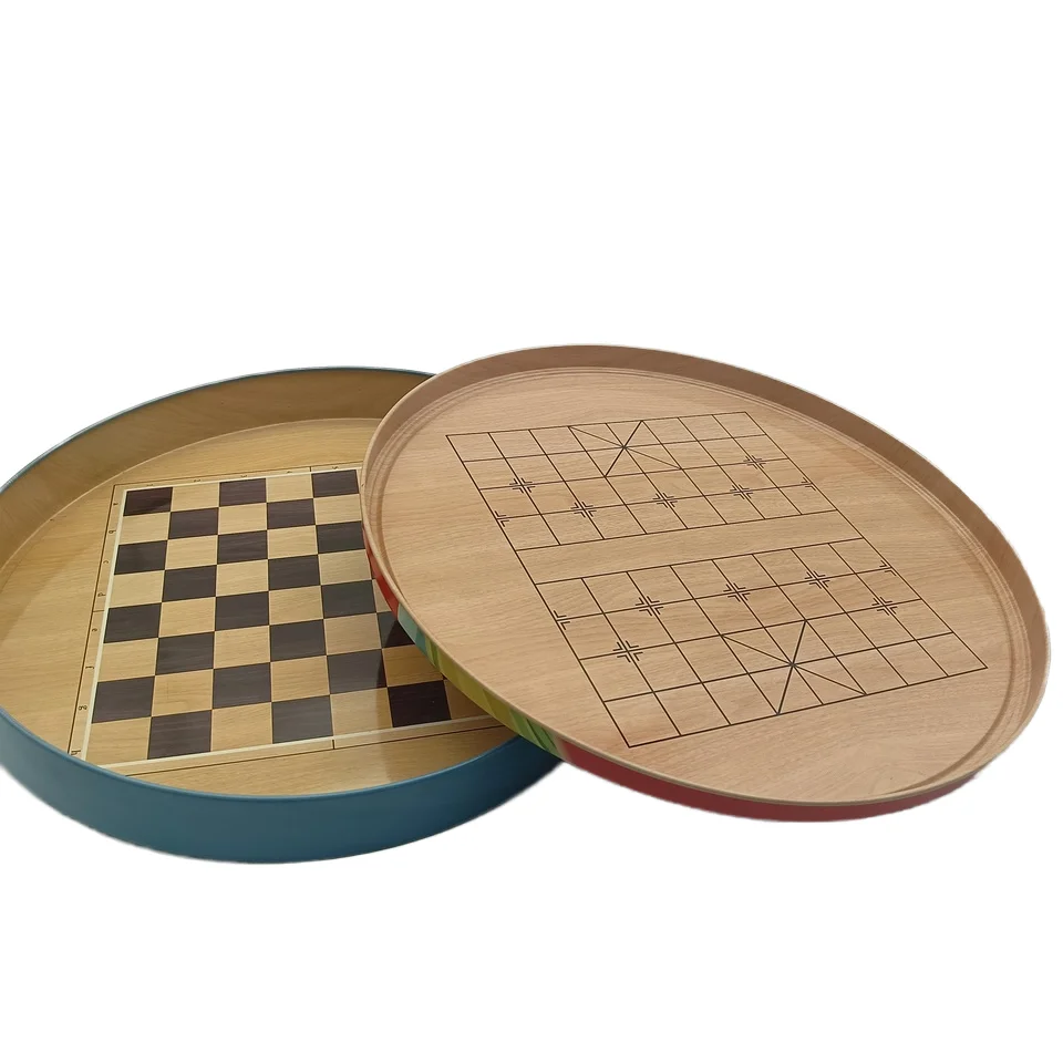 Custom tinplate chessboard Round tinplate storage box