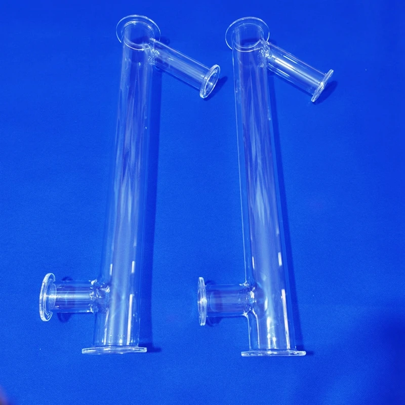 High Temperature Resistant Tube Large Diameter Quartz Glass Tube Vacuum Quartz Tube flanged