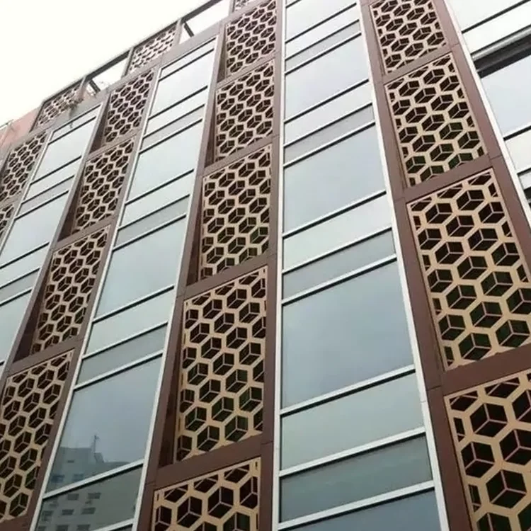 Privacy Screen Metal Panels Decorative Panels Laser Cutting Perforated Panels Cladding Aluminum Curtain Wall