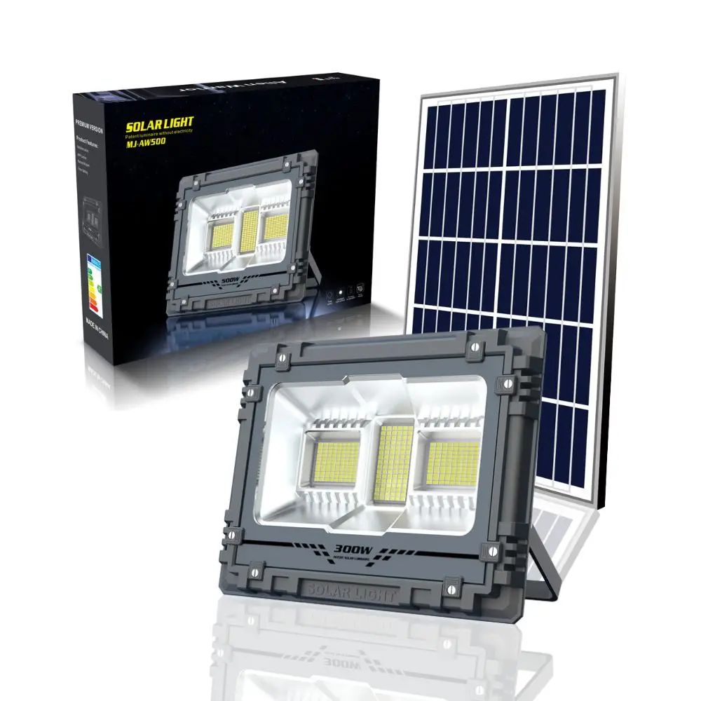 Aluminum High lumens outdoor security waterproof IP65 Auto work solar flood lights with CE 30W 40W 80W 60W 100W 200W 300W 500W