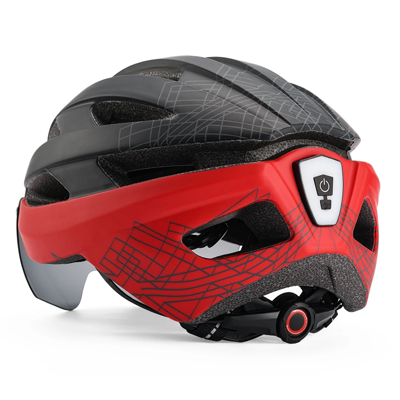 HONORTOUR High Quality PC Material Ultralight Breathable Bicycle Helmet Classic Road Bicycle Helmet with Signal Light