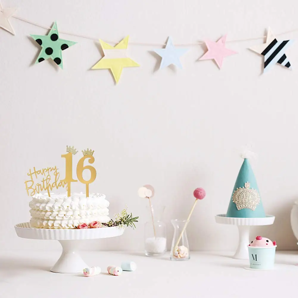 2021 акриловые цифры топпер для торта 0-9 корона Золотой и Серебряный Блестящий Топпер на день рождения кекс