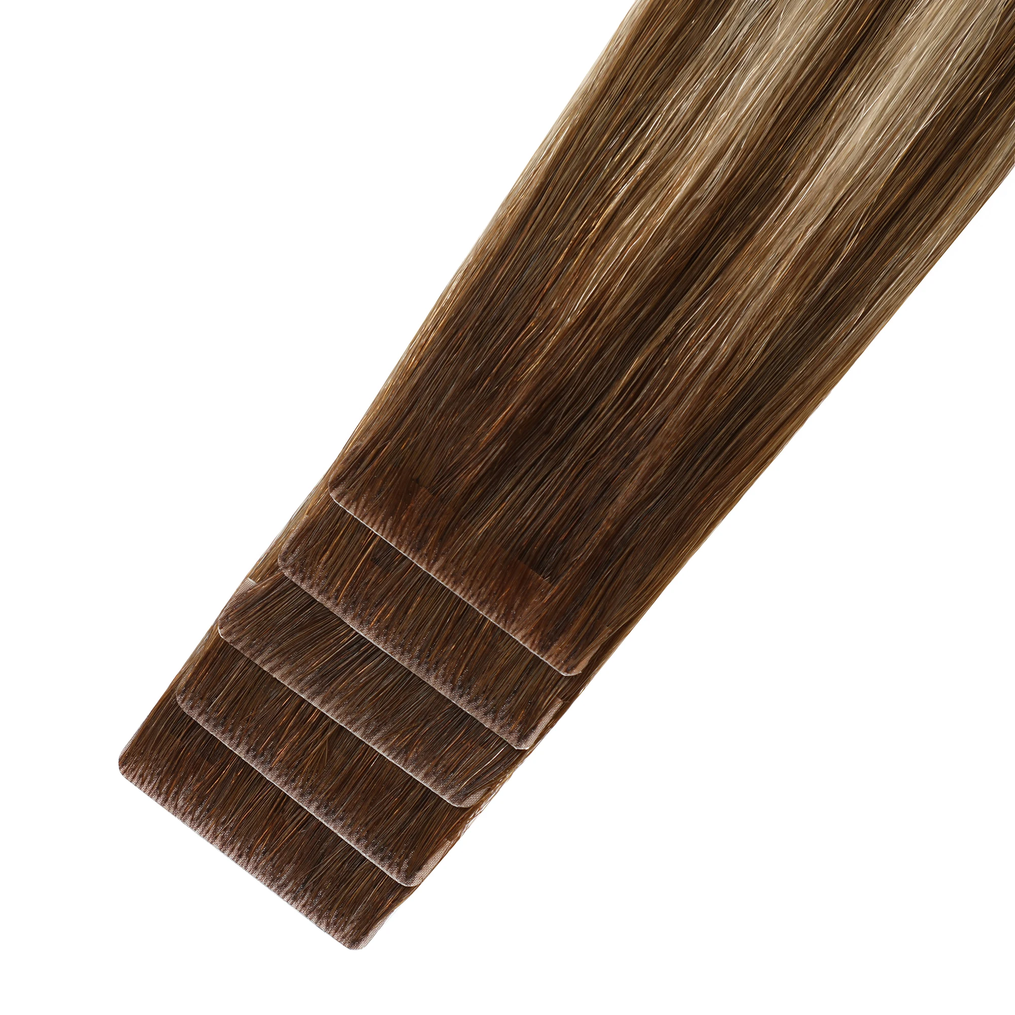 Natural Body Model Long Tape Ins Extension Invisible Double Drawn Adhesive Tape 100% Russian Raw Human Hair Natural Wave Free