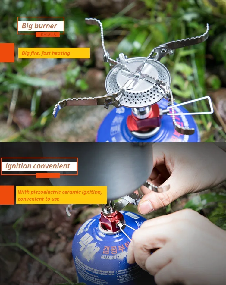 Bulin S03 Competitive Price Small Size Camp Stove Four Way Support Folding Portable Camping Gas Stove