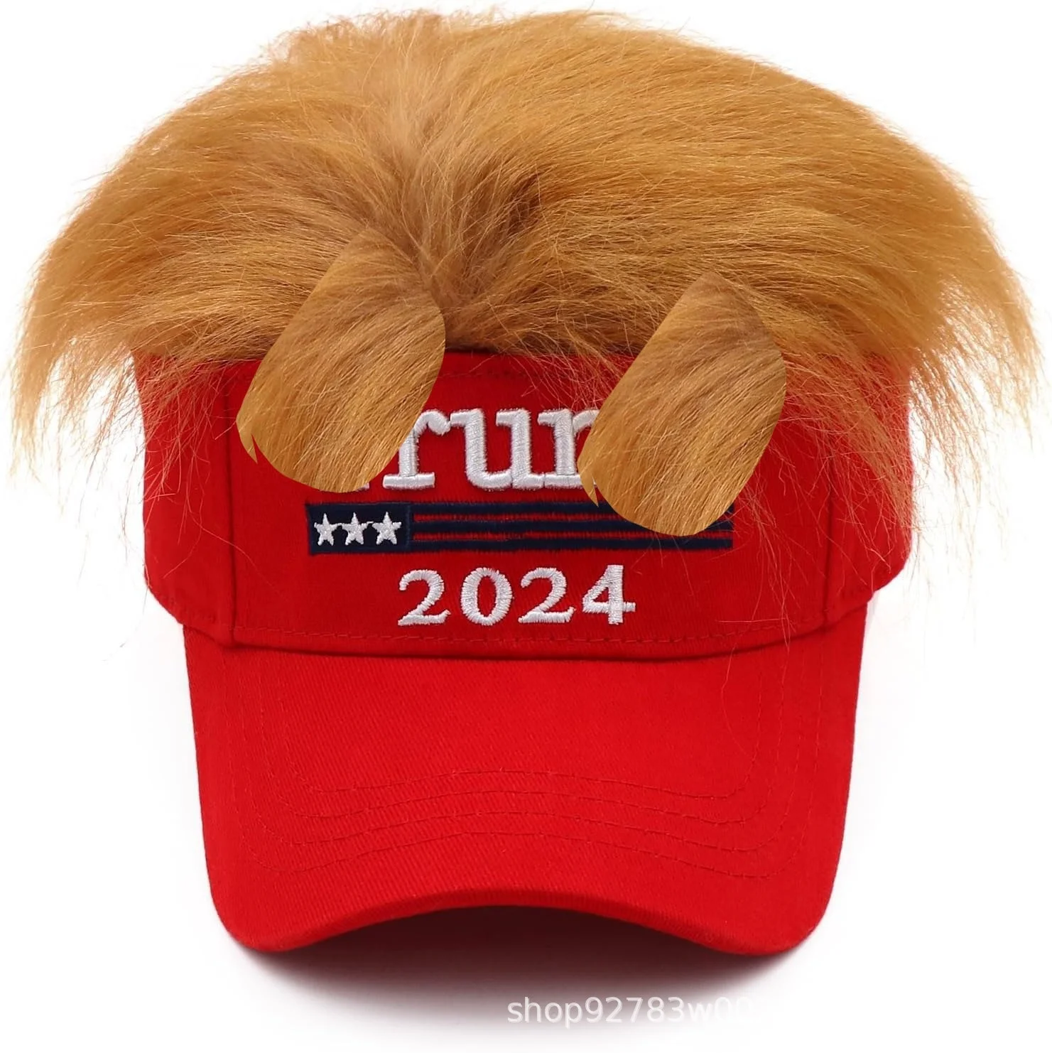 Wholesale Red Cotton Baseball Cap Wig Hats Cap For Men Women Embroidery  USA flag Letters 2024 MAGA Hat