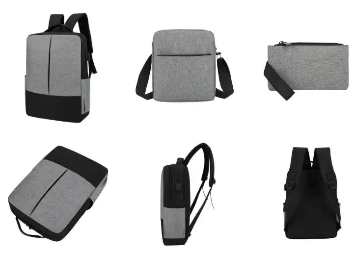 Custom Logo Oxford Backpack USB Charging Men 3 in 1 Sets Laptop Computer Backpack Bag for Men