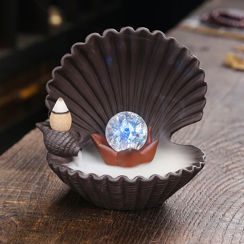 Sea Shell Формы Керамическая обратного потока курильница для благовоний конуса
