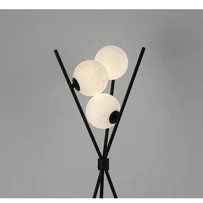 Black Three Moon Standing Floor Light Nordic Floor Lamps for Living Room Decor Modern Minimalist Bedroom Sofa LED Floor Lights