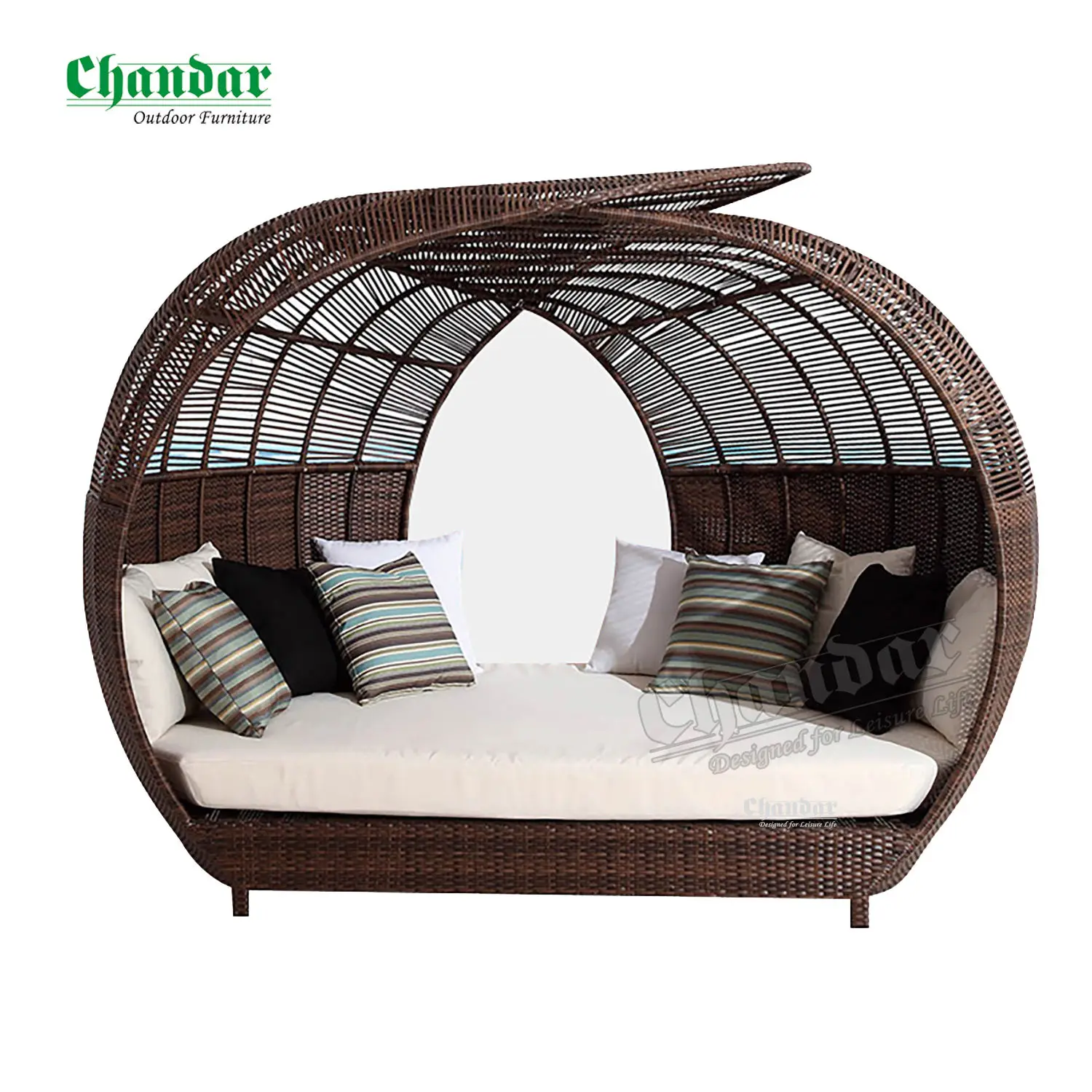 Fast Delivery Cheap Price Sunbed Pool Lounger Curved Round Outdoor Furniture