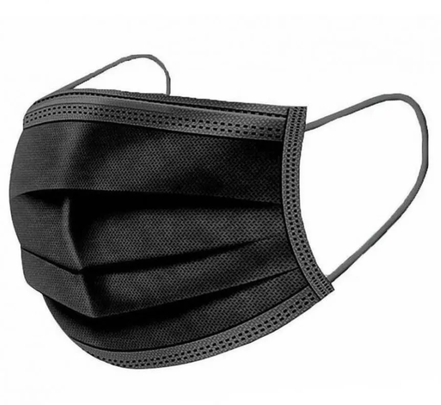 Haixin Health disposable 3 ply black medical masks nonwoven dust mask with ISO certification