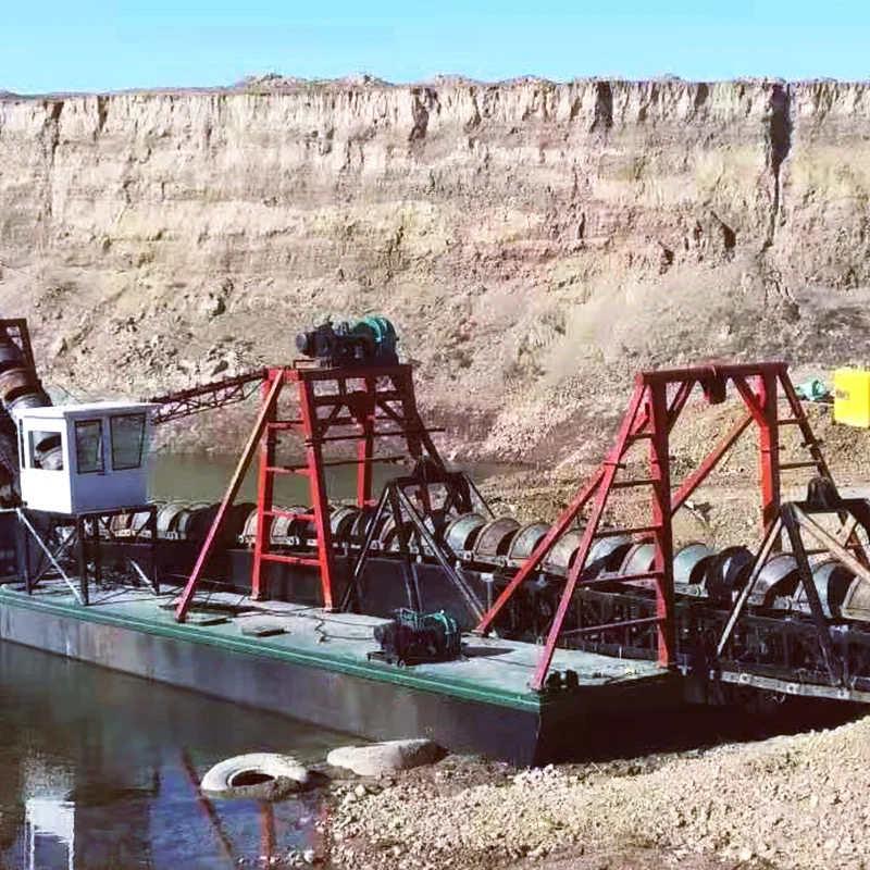 HIKOS chain bucket dredger floating gold dredge for sale