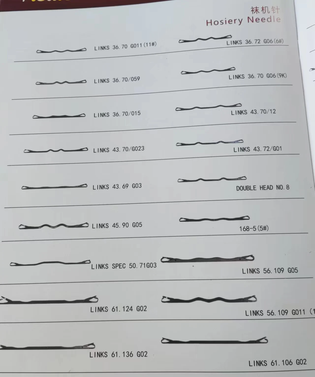 links needles  links 36.70G06/36.70G011