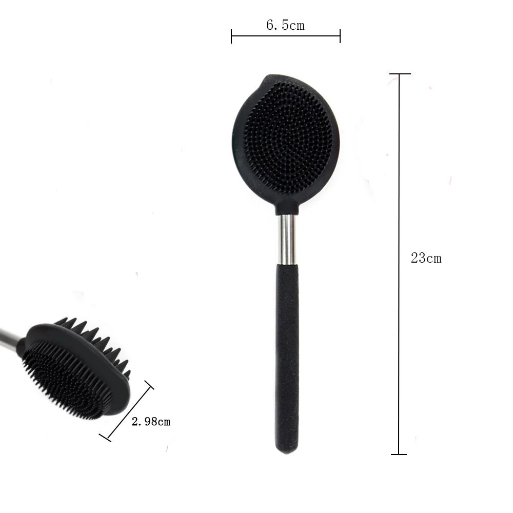 Dual Sided Silicone Head Extendable Back Scratcher Scratching Back scratcher Massager Face Nose Cleansing for Kids Brushes