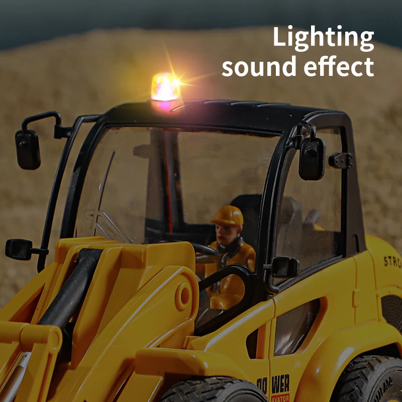 HUINA 1518 Metal Construction Dozer Truck 2.4G 1/24 9CH Auto-Demo RC Loader Bulldozer Remote Control Engineering Car USB Cable