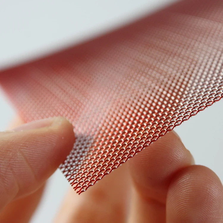 Hot Selling Stunning Red Color Shuolong Stainless Steel& Copper Decorative Wire Mesh For Glass Laminated In Art Hall/Show