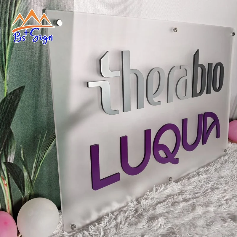 BS+ Custom Beauty Salon Logo Sign Indoor Signage Acrylic Wall Logo Shop Brand Name Sign Board