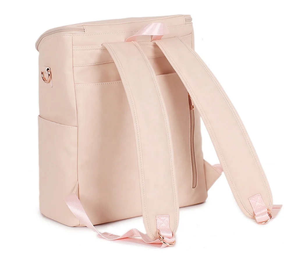 scratch-proof vegan leather diaper bags large capacity baby bags included changing mat and stroller straps