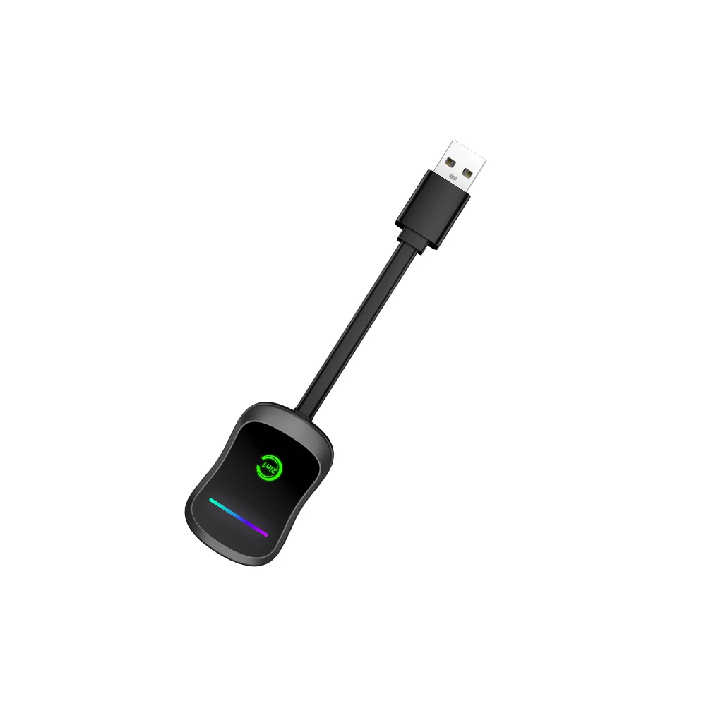 2 in1 carplay android auto smart converter box LED lamp alloy heat dissipation Case wifi BT wireless link carplay adapter