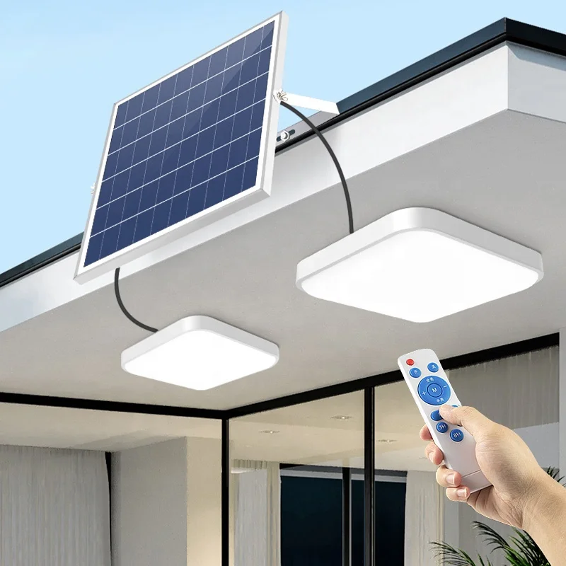 100W solar lamp indoor solar ceiling light with remote control outdoor IP65 waterproof garage garden lighting solar led light