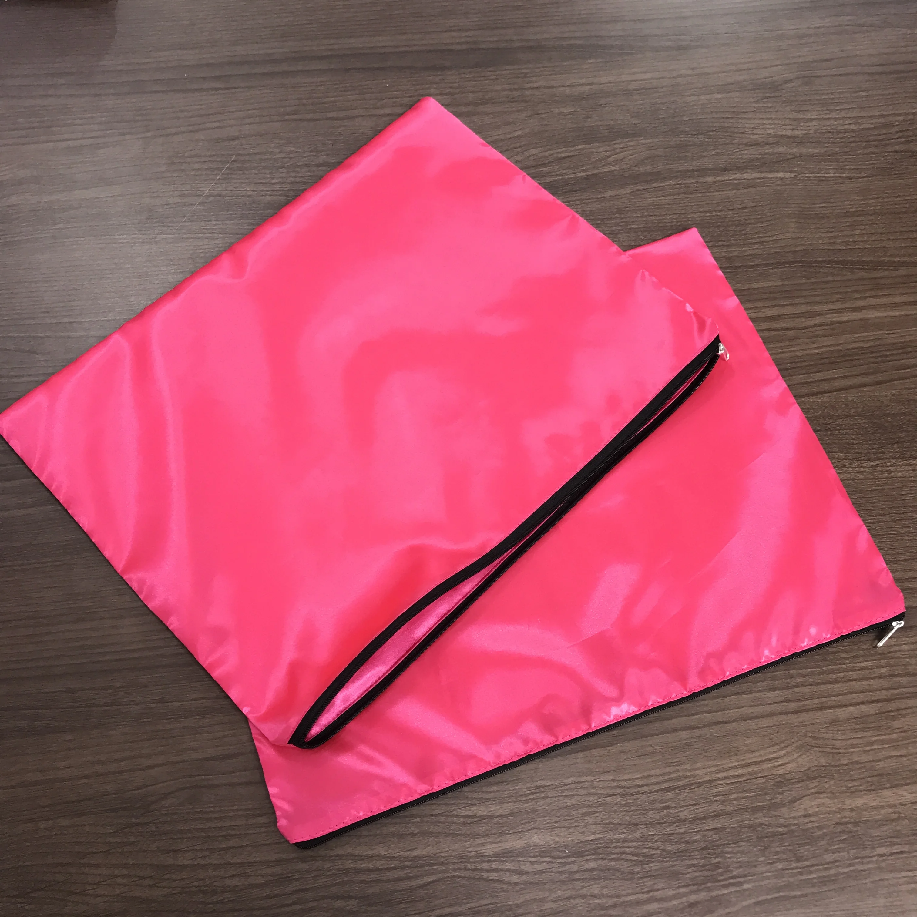 wholesale logo custom satin bags private label silk bags vendor zipper satin bags for hair bundles