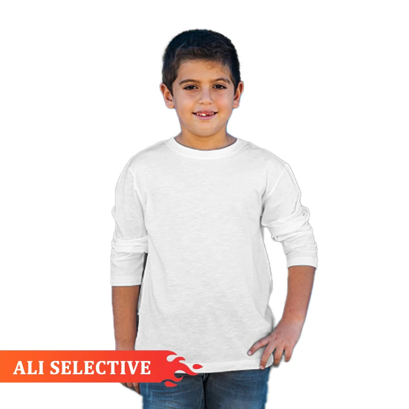 KT2002 High Quality Kid Clothing Wholesales Custom 100% Cotton Long Sleeve T-Shirts Boys Clothing Children Wear