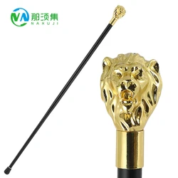 Fashion Walking Stick  Party Decorative Walking Cane Men Golden Lion Head Luxury Walking Stick Elegant Alloy Handle Cane