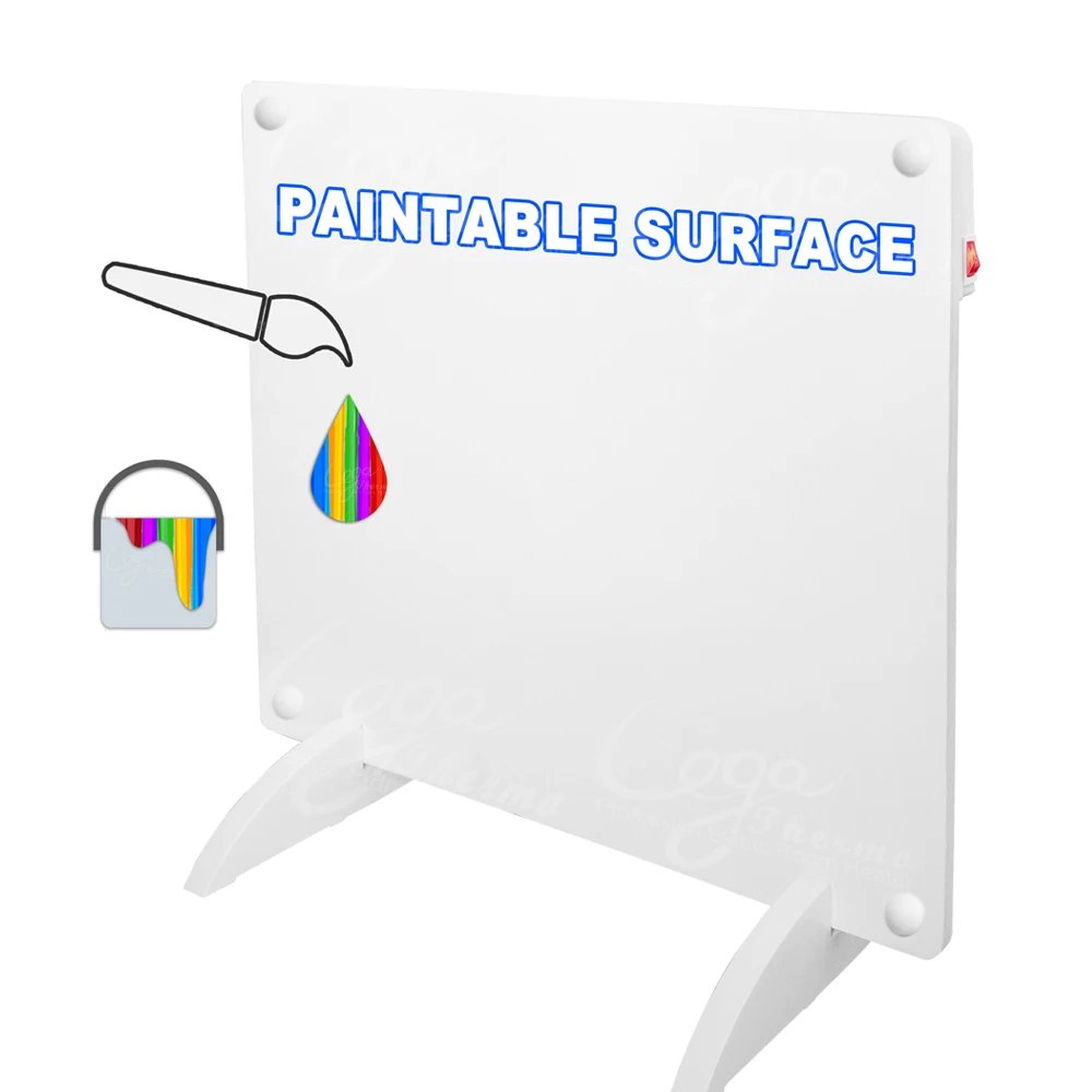 Energy Efficient Mechanical Thermostat Wall Mounted DIY Painting P42M 425W White Convection Electric Ceramic Panel Heater