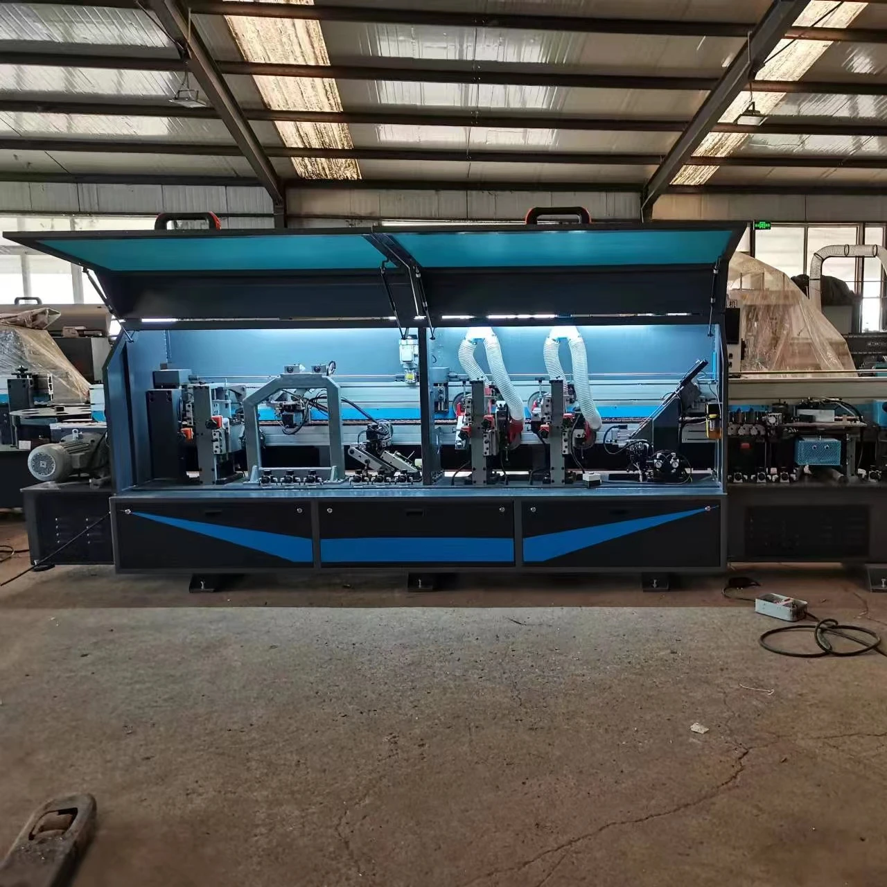 Full 9 Functions Furniture Automatic Pre Milling Slotting Edge Banding Machine