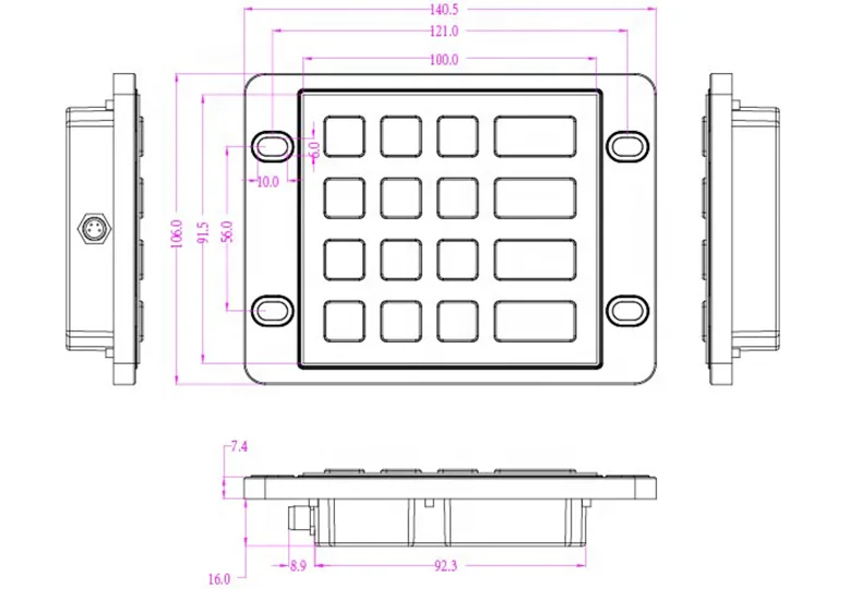  Промышленная клавиатура IP68 киоск металлическая USB RS232 из нержавеющей стали