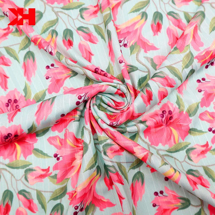 Kahn Professional digital print custom 97 polyester 3 spandex material fabric