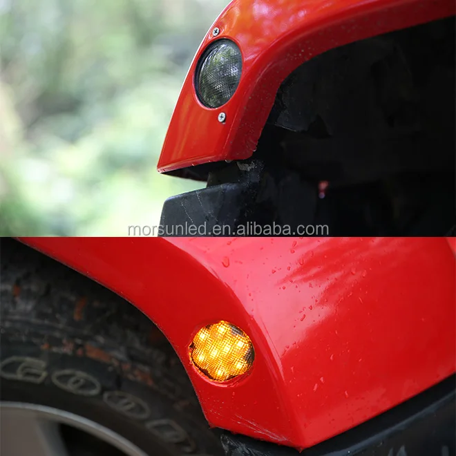 Аксессуары из АБС-пластика для jeep wrangler JK, 12 В, брызговик, поворотный сигнал, светодиодные боковые габаритные огни