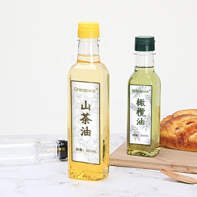 Hot Sale Sauce Liquid Bottle Food Grade Olive Oil Bottle Coconut Oil Plastic Bottles 125ml 250ml 500ml 1000ml
