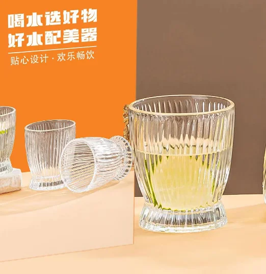 Home use durable stylish fancy water filter jug cups set with handle and plastic lid