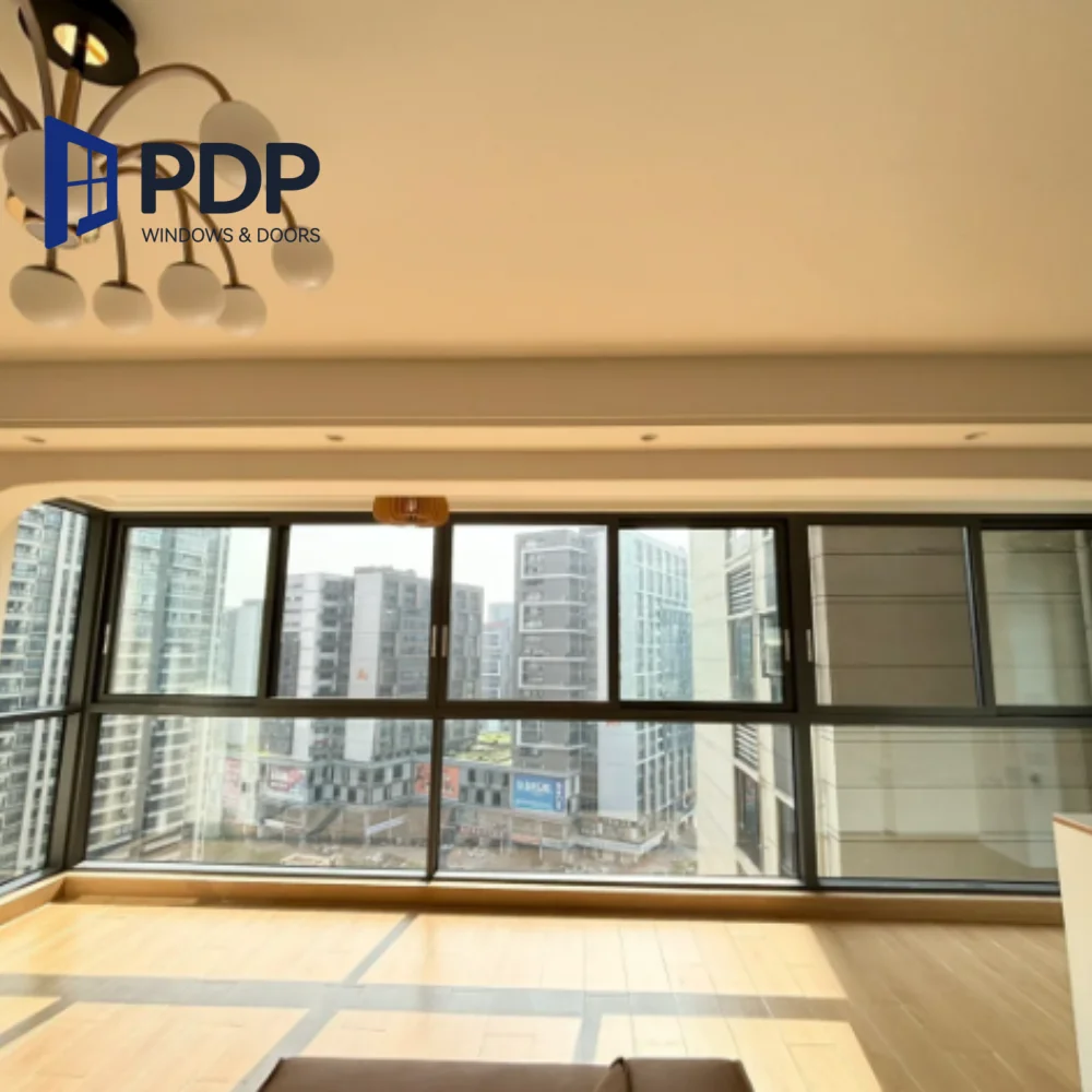 Modern European French Sustainable Steel Wood Construction Energy Efficient Bedroom Solution Double Sliding Windows