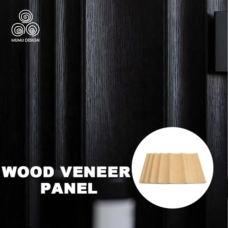 MUMU Indoor 3D Decorative Effect Natrual Wood Texture Decor Square Wooden Wall MDF Panel Board