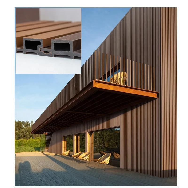 Natural wood appearance Co-extrusion Exterior WPC wall cladding at 219 mm x 26 mm