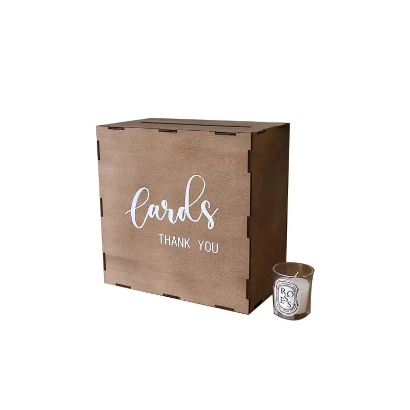 Rustic Wood Gift Card Box Wooden Envelope Money Box for Wedding Reception Party Birthday Baby Shower Graduation Decorations