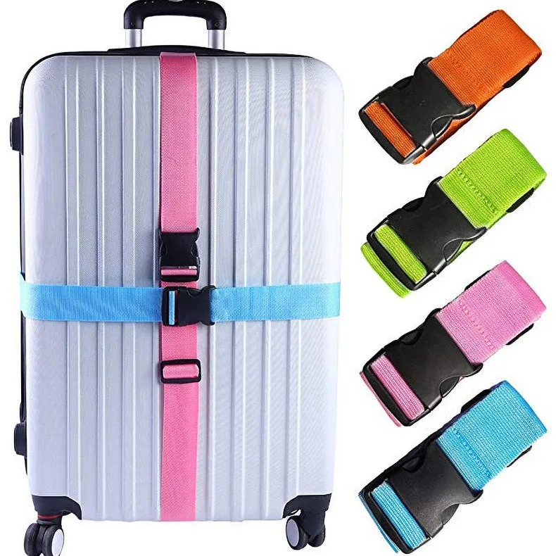 Custom Logo Adjustable Travel Tsa Luggage Belt Webbing Luggage Strap