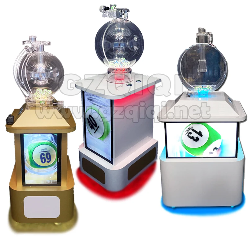 Popular lotto Machine with one sphere cylinder and TV for PICK 1  lottery game