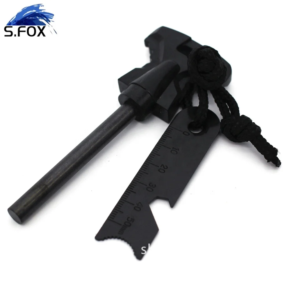 Emergency camping survival tools fire starter flint butterfly-shaped handle ferro rod striker fire resistant steel
