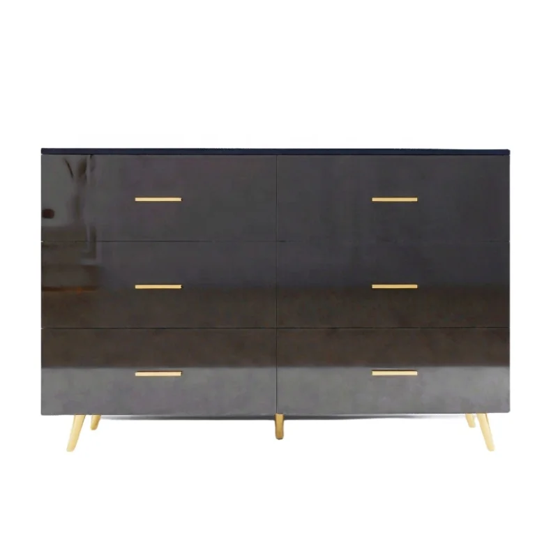 Wooden 6 Drawer Dresser, Modern Bedroom Living Room Furniture, Living Room Cabinet