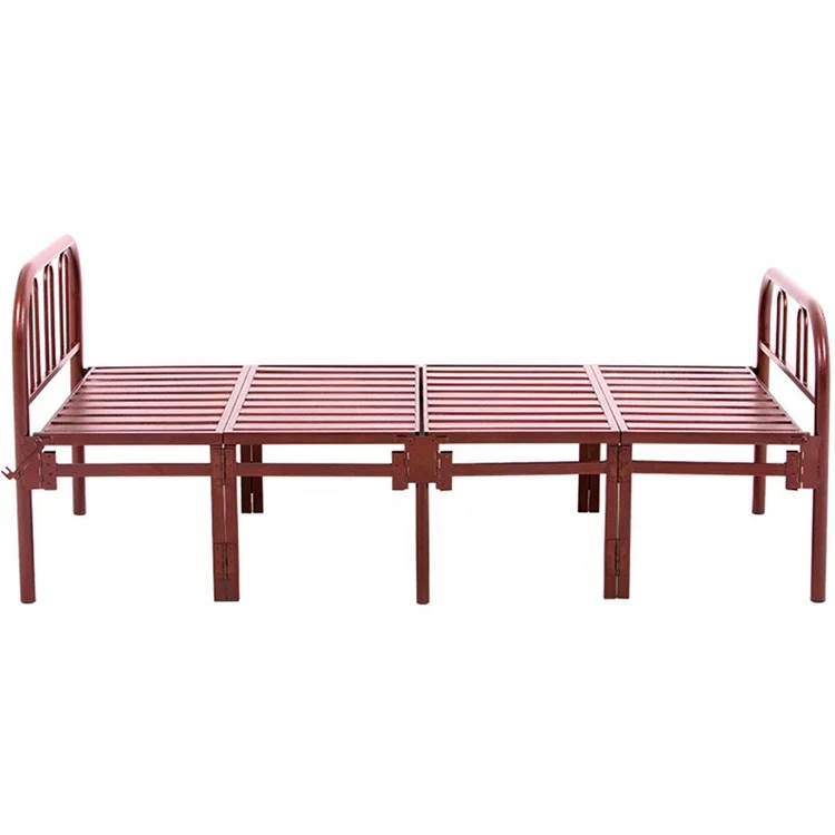 Cheap metal bunk single cum bed outdoor folding bed