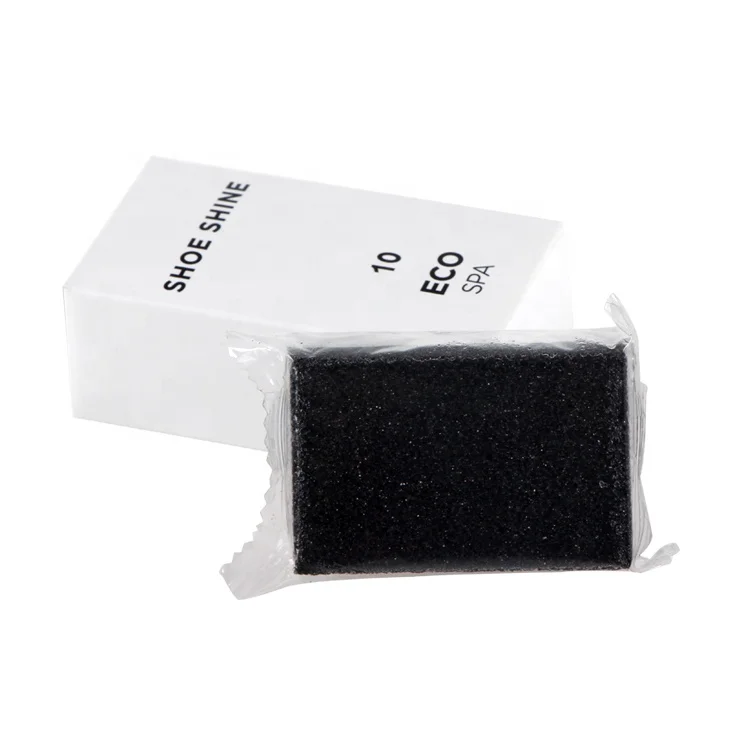 Wholesale custom cheap hotel disposable shoe shine sponge in paper box packing