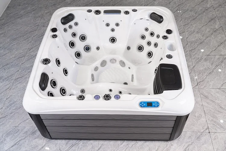 Balboa Control Air Jets Massage Whirlpool 6 Person Acrylic Spa Hot Tub with LED Waterfall