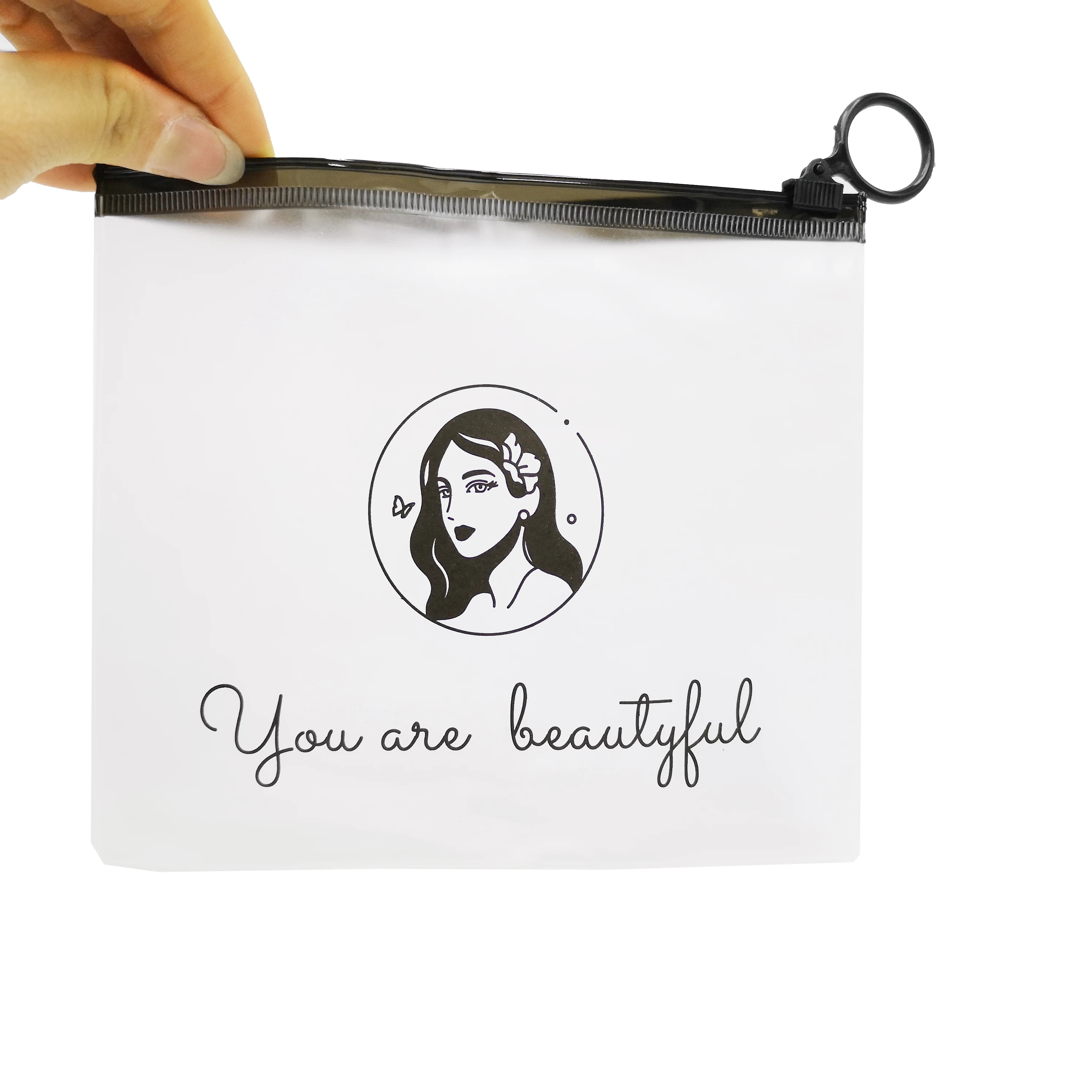 Одноразовые индивидуальные женские матовые пвх пластиковые пакеты с застежкой-молнией для косметики, одежды, упаковочные пакеты на молнии