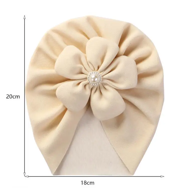Ms-291 Baby Hat Flower Bow Hats Faux Cashmere Newborn Baby Princess Cute Turban Hat Children Solid Color Cap Hair Accessories